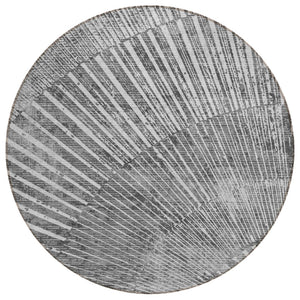 HomeRoots 5' Stylish Abstract Indoor Outdoor Area Rug - Durable, Washable, Stain-Resistant, UV-Protected Design Gray 561971