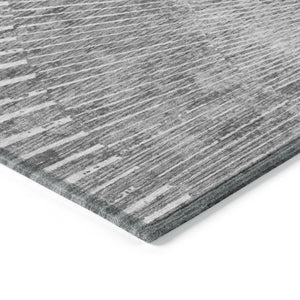 Homeroots 8' X 10' Gray And Ivory Abstract Washable Non Skid Indoor Outdoor Area Rug Gray Polyester 561972
