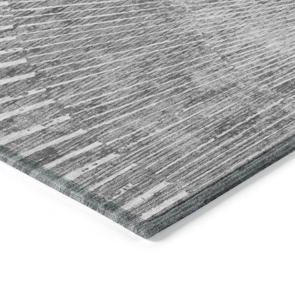 Homeroots 10' X 14' Gray And Ivory Abstract Washable Non Skid Indoor Outdoor Area Rug Gray Polyester 561974