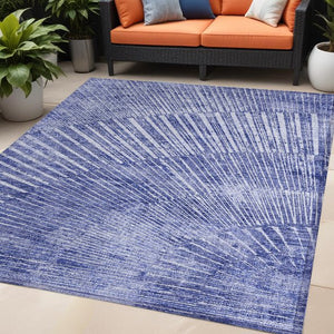 Homeroots 3' Abstract Washable Indoor Outdoor Area Rug – Stylish, Durable, And Stain-resistant For Any Space Navy Polyester 561979