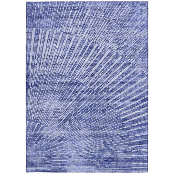 Homeroots 3' Abstract Washable Indoor Outdoor Area Rug – Stylish, Durable, And Stain-resistant For Any Space Navy Polyester 561979