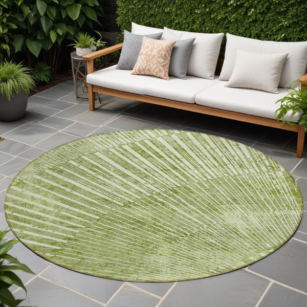Homeroots 3' Abstract Washable Indoor Outdoor Area Rug – Stylish, Durable, And Stain-resistant For Any Space Sage Polyester 561989