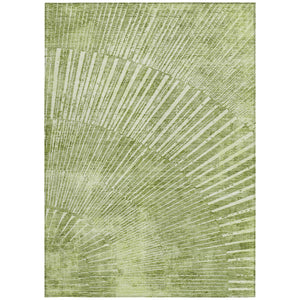 Homeroots 8' X 10' Sage Abstract Washable Non Skid Indoor Outdoor Area Rug Sage Polyester 561990