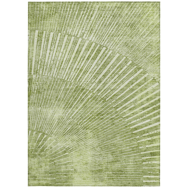 Homeroots 8' X 10' Sage Abstract Washable Non Skid Indoor Outdoor Area Rug Sage Polyester 561990