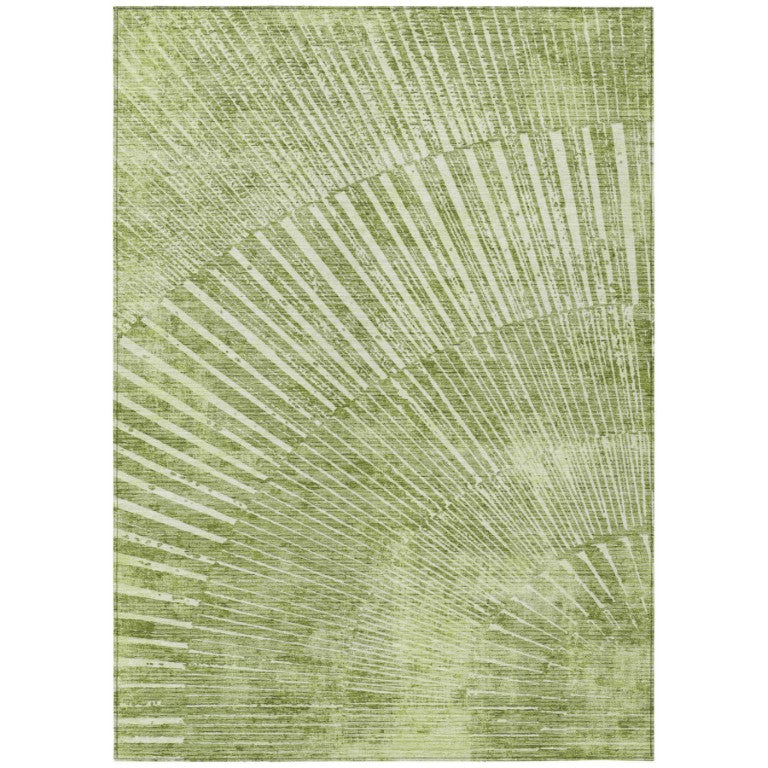 HomeRoots Sage Abstract Machine Woven Washable Non-skid Uv Resistant Indoor Outdoor Area Rug 9' x 12' 561991