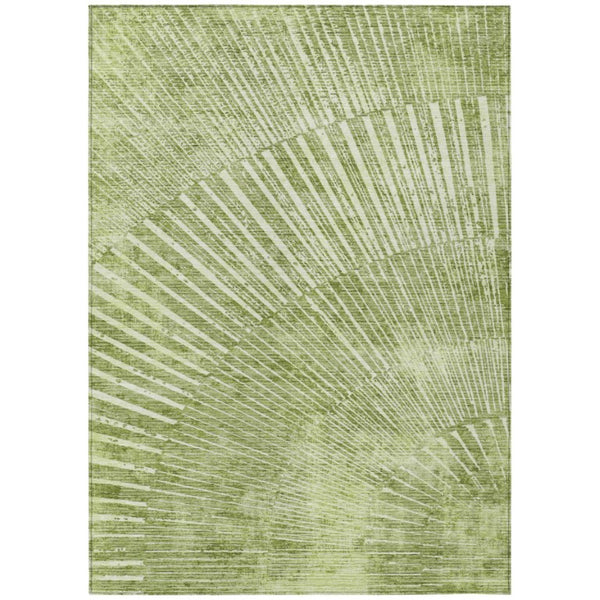 HomeRoots Sage Abstract Machine Woven Washable Non-skid Uv Resistant Indoor Outdoor Area Rug 9' x 12' 561991
