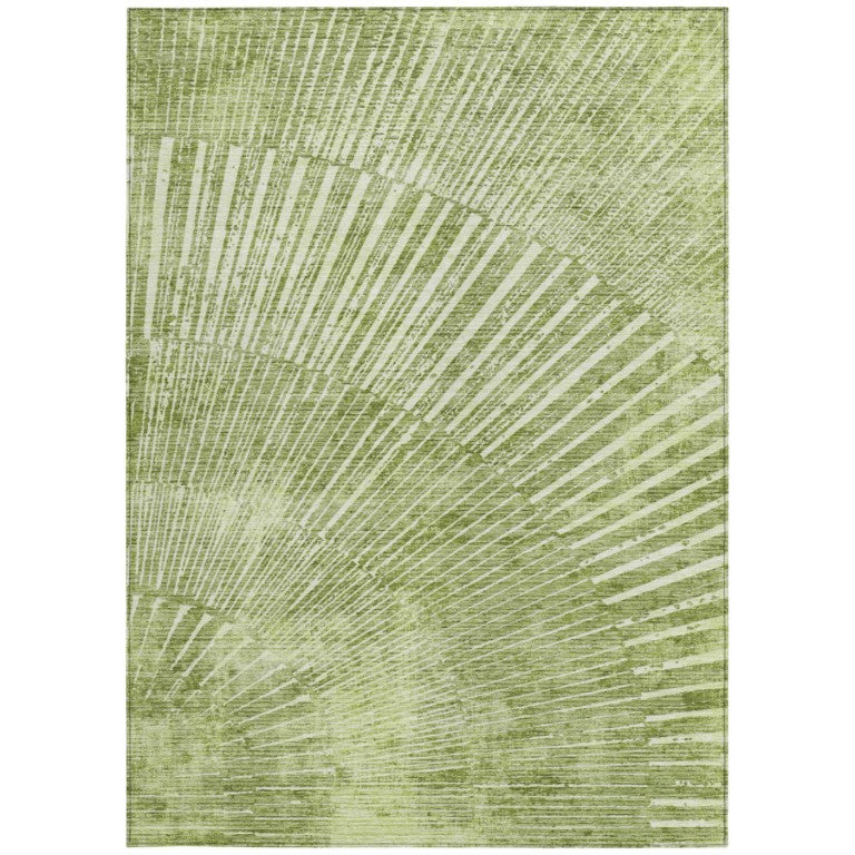 HomeRoots Sage Abstract Machine Woven Washable Non-skid Uv Resistant Indoor Outdoor Area Rug 9' x 12' 561991