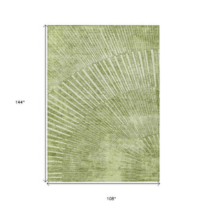 Sage Abstract Machine Woven Washable Non-skid Uv Resistant Indoor Outdoor Area Rug
