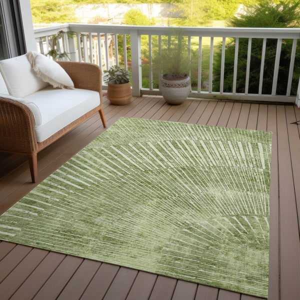 Homeroots 3' Abstract Washable Indoor Outdoor Area Rug – Stylish, Durable, And Stain-resistant For Any Space Sage Polyester 561992
