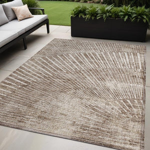Homeroots 3' Abstract Washable Indoor Outdoor Area Rug – Stylish, Durable, And Stain-resistant For Any Space 5' X 8' Polyester 561997