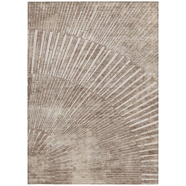 Homeroots 3' Abstract Washable Indoor Outdoor Area Rug – Stylish, Durable, And Stain-resistant For Any Space 5' X 8' Polyester 561997