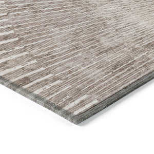 Homeroots 8' X 10' Taupe And Ivory Abstract Washable Non Skid Indoor Outdoor Area Rug Taupe Polyester 561999