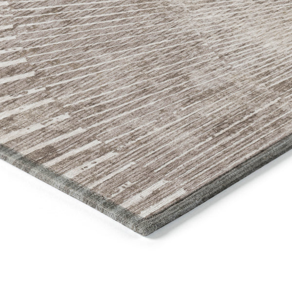 Homeroots 8' X 10' Taupe And Ivory Abstract Washable Non Skid Indoor Outdoor Area Rug Taupe Polyester 561999