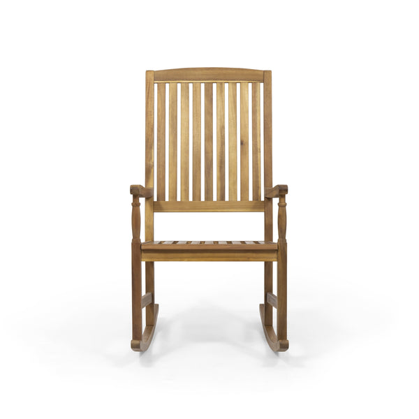 English Elm Christopher Knight Home® - Acacia Outdoor Porch Rocking Chair – Durable Acacia Hardwood, Rustic Slat Design, Smooth Rocking Motion Teak 65490.00