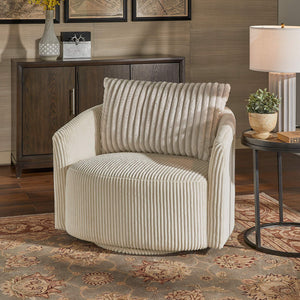 Killarney Swivel Accent Chair Corduroy Upholstered Modern Lounge Seat Living Room