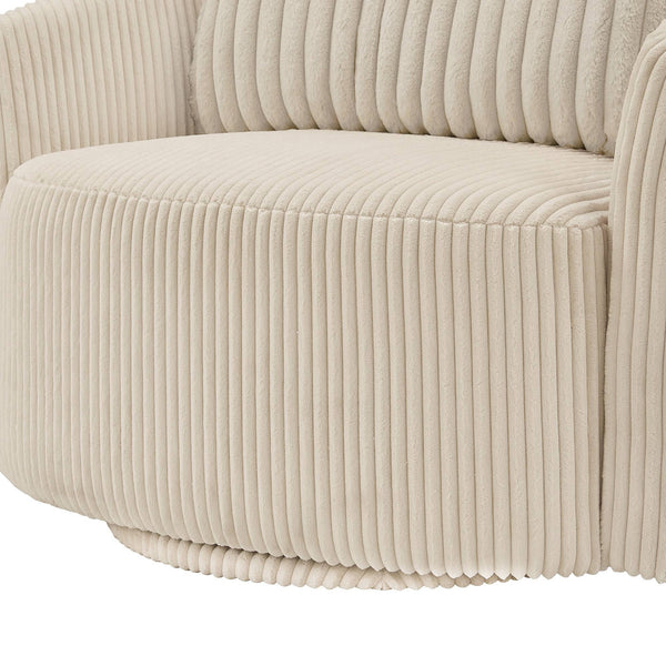 Killarney Swivel Accent Chair Corduroy Upholstered Modern Lounge Seat Living Room