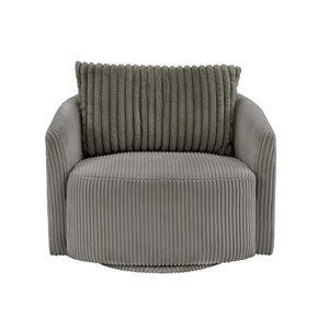 Killarney Swivel Accent Chair Corduroy Upholstered Modern Lounge Seat Living Room