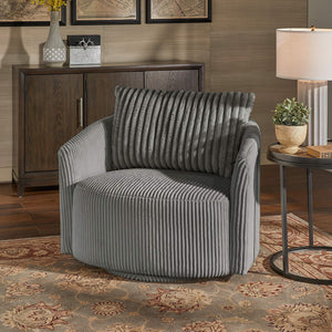 Killarney Swivel Accent Chair Corduroy Upholstered Modern Lounge Seat Living Room