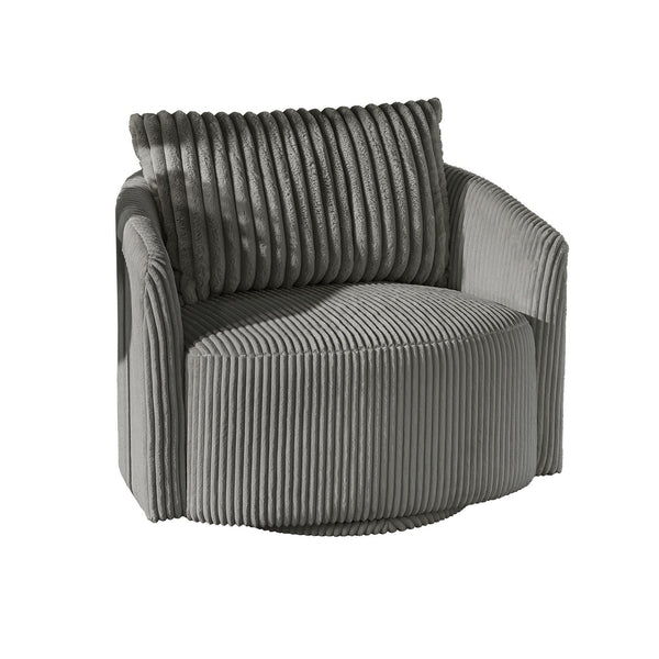 Killarney Swivel Accent Chair Corduroy Upholstered Modern Lounge Seat Living Room
