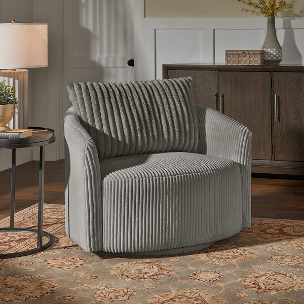 Killarney Swivel Accent Chair Corduroy Upholstered Modern Lounge Seat Living Room
