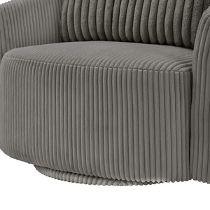 Killarney Swivel Accent Chair Corduroy Upholstered Modern Lounge Seat Living Room