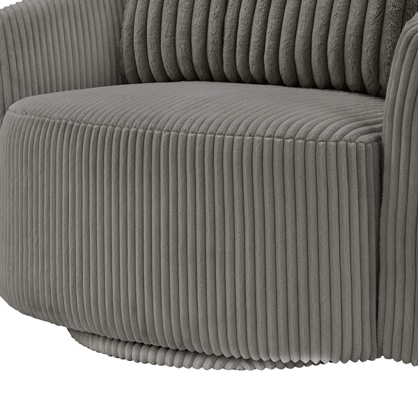 Killarney Swivel Accent Chair Corduroy Upholstered Modern Lounge Seat Living Room
