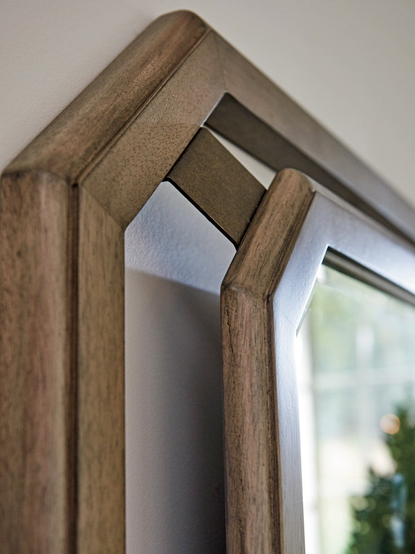 Lexington Tommy Bahama Home Callan Square Mirror – Contemporary Gray Elm Design With Textured Metal & Elegant Driftwood Finish Hatteras Gray  561-204