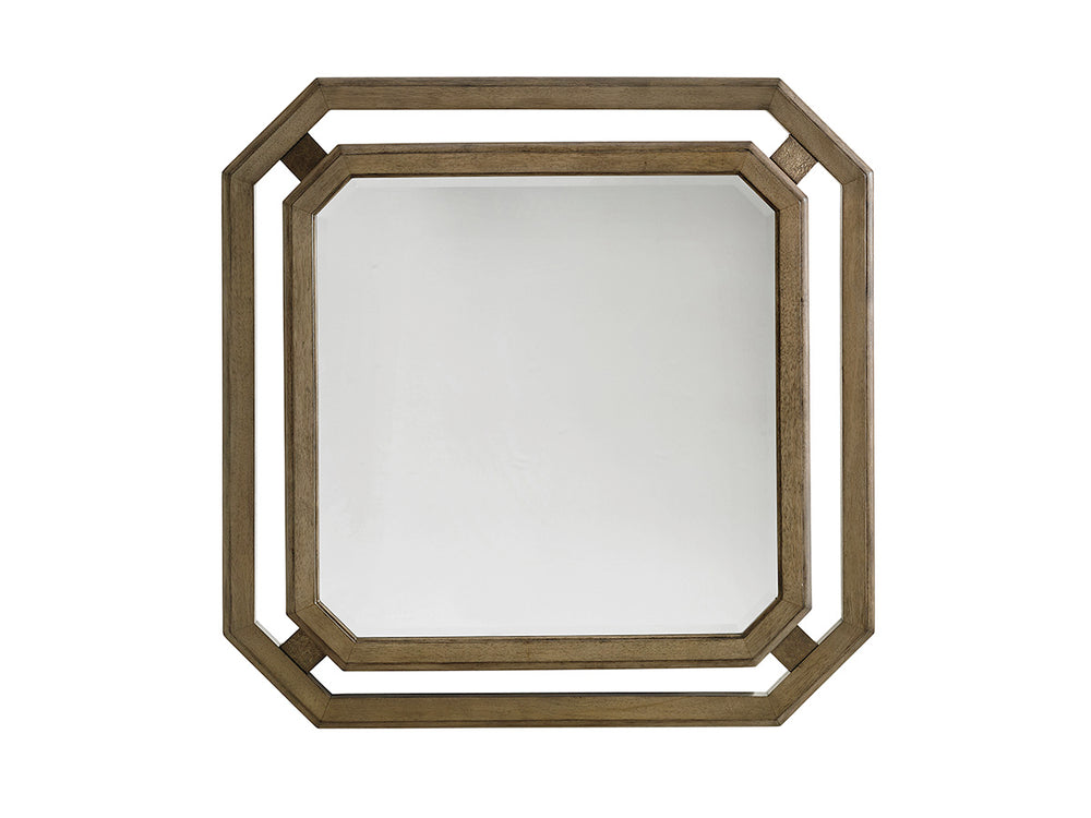 Lexington Tommy Bahama Home Callan Square Mirror – Contemporary Gray Elm Design With Textured Metal & Elegant Driftwood Finish Hatteras Gray  561-204