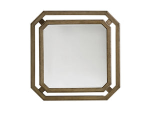 Lexington Tommy Bahama Home Callan Square Mirror – Contemporary Gray Elm Design With Textured Metal & Elegant Driftwood Finish Hatteras Gray  561-204