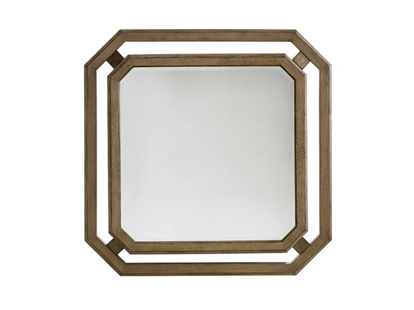 Lexington Tommy Bahama Home Callan Square Mirror – Contemporary Gray Elm Design With Textured Metal & Elegant Driftwood Finish Hatteras Gray  561-204