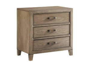 Lexington Tommy Bahama Home Mc Clellan 3-drawer Nightstand - Casual Elegance In Weathered Driftwood With Custom Hardware & Style Hatteras Gray  561-621