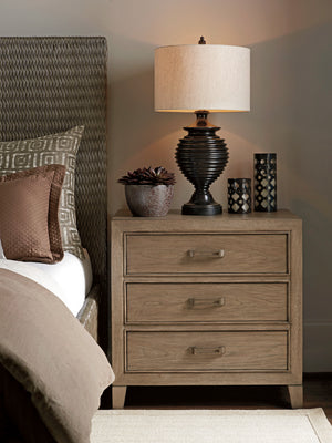 Lexington Tommy Bahama Home Mc Clellan 3-drawer Nightstand - Casual Elegance In Weathered Driftwood With Custom Hardware & Style Hatteras Gray  561-621