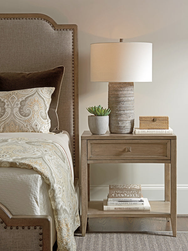 Lexington Tommy Bahama Home Stevenson Open Nightstand - Casual Elegance With Gray Elm Veneers, Custom Hardware & Stylish Flair Hatteras Gray  561-623