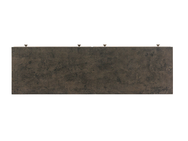 Lexington Tommy Bahama Home Twin Lakes Sideboard: Embrace Casual Elegance With Stained Travertine Top And Textured Metal Base Hatteras Gray  561-869