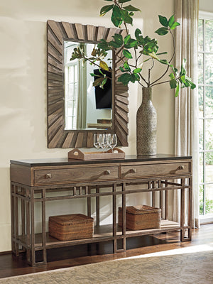 Lexington Tommy Bahama Home Ardley Sunburst Mirror - Embrace Casual Elegance With Driftwood Finish And Radiant Design Elements Hatteras Gray  561-205