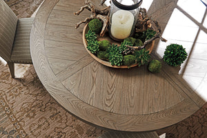 Lexington Tommy Bahama Home Atwell Dining Table - Elegant Round Design With Textured Metal Pedestal, Seats 4-6, Casual Sophistication Hatteras Gray  561-875c