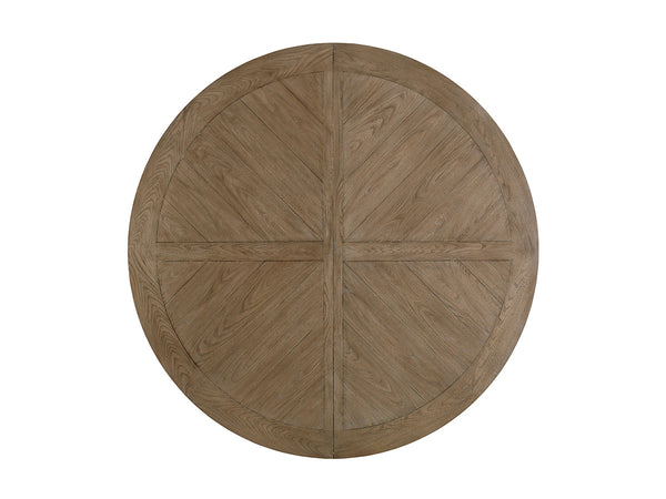 Lexington Tommy Bahama Home Atwell Dining Table - Elegant Round Design With Textured Metal Pedestal, Seats 4-6, Casual Sophistication Hatteras Gray  561-875c