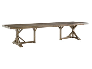 Lexington Tommy Bahama Home Pierpoint Casual Elegance Dining Table With Textured Metal Base, Extends To Seat 10 Comfortably Hatteras Gray  561-876c