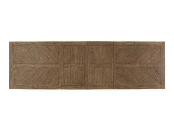 Lexington Tommy Bahama Home Pierpoint Casual Elegance Dining Table With Textured Metal Base, Extends To Seat 10 Comfortably Hatteras Gray  561-876c