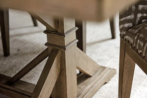 Lexington Tommy Bahama Home Pierpoint Casual Elegance Dining Table With Textured Metal Base, Extends To Seat 10 Comfortably Hatteras Gray  561-876c