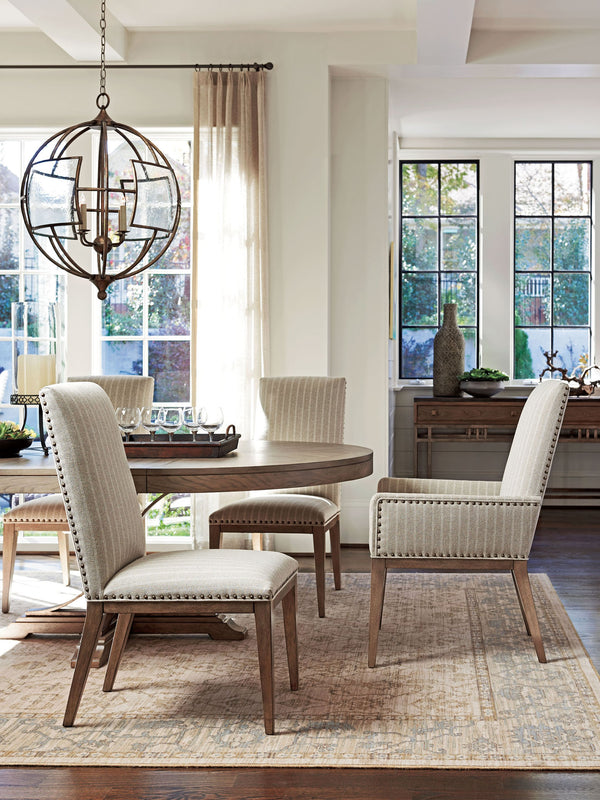 Lexington Tommy Bahama Home Twin Lakes Sideboard: Embrace Casual Elegance With Stained Travertine Top And Textured Metal Base Hatteras Gray  561-869