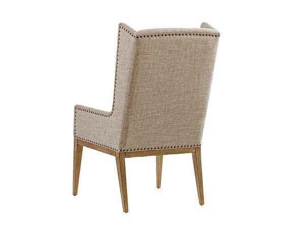 Lexington Tommy Bahama Home Milton Host Chair - Embrace Casual Elegance With Weathered Driftwood Finish And Custom Fabric Options Hatteras Gray  561-885-01