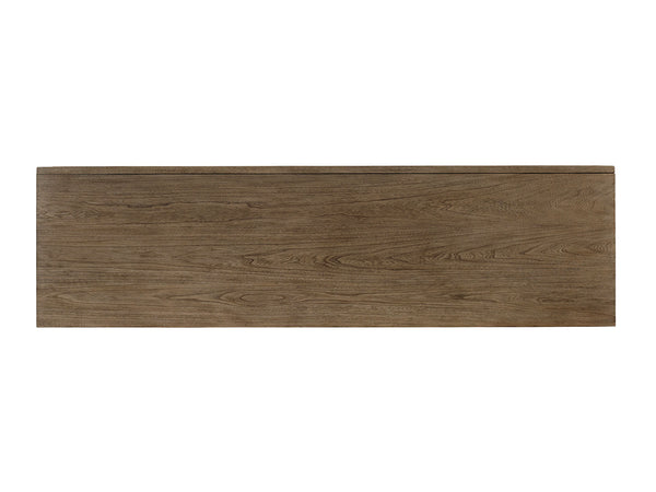 Lexington Tommy Bahama Home Fairbanks Media Console - Casual Elegance With Sliding Doors, Adjustable Shelves, And Sound Bar Space Hatteras Gray  561-907