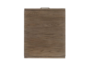 Lexington Tommy Bahama Home Pearce End Table - Casual Elegance With Storage Drawer, Textured Metal & Rattan Accents For Your Home Hatteras Gray  561-952