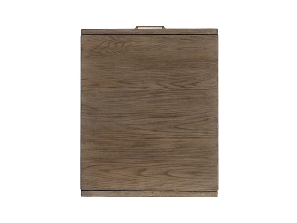 Lexington Tommy Bahama Home Pearce End Table - Casual Elegance With Storage Drawer, Textured Metal & Rattan Accents For Your Home Hatteras Gray  561-952