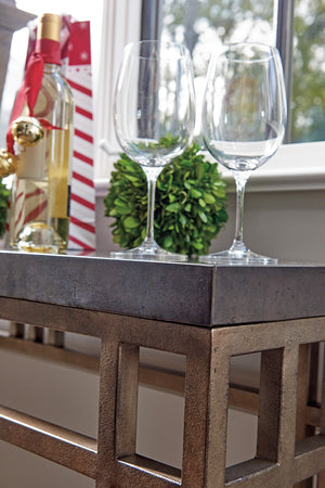 Lexington Tommy Bahama Home Twin Lakes Sideboard: Embrace Casual Elegance With Stained Travertine Top And Textured Metal Base Hatteras Gray  561-869