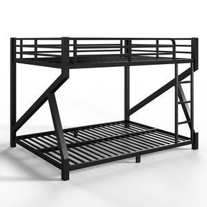 English Elm Twin Xl Over Queen Metal Bunk Bed Low Profile Steel Frame for Guest Rooms W5305S00034
