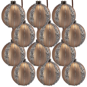 English Elm D3" Elegant Glass Christmas Ball Ornaments Set Of 12 For Timeless Holiday Decor & Celebrations W2078P247880