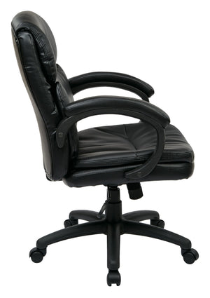 OSP Home Furnishings High Back Executive Office Chair Bonded Leather Ergonomic Swivel Seat with Lumbar Support Mid EC9231-EC3