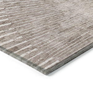 Homeroots 10' X 14' Taupe And Ivory Abstract Washable Non Skid Indoor Outdoor Area Rug Taupe Polyester 562001